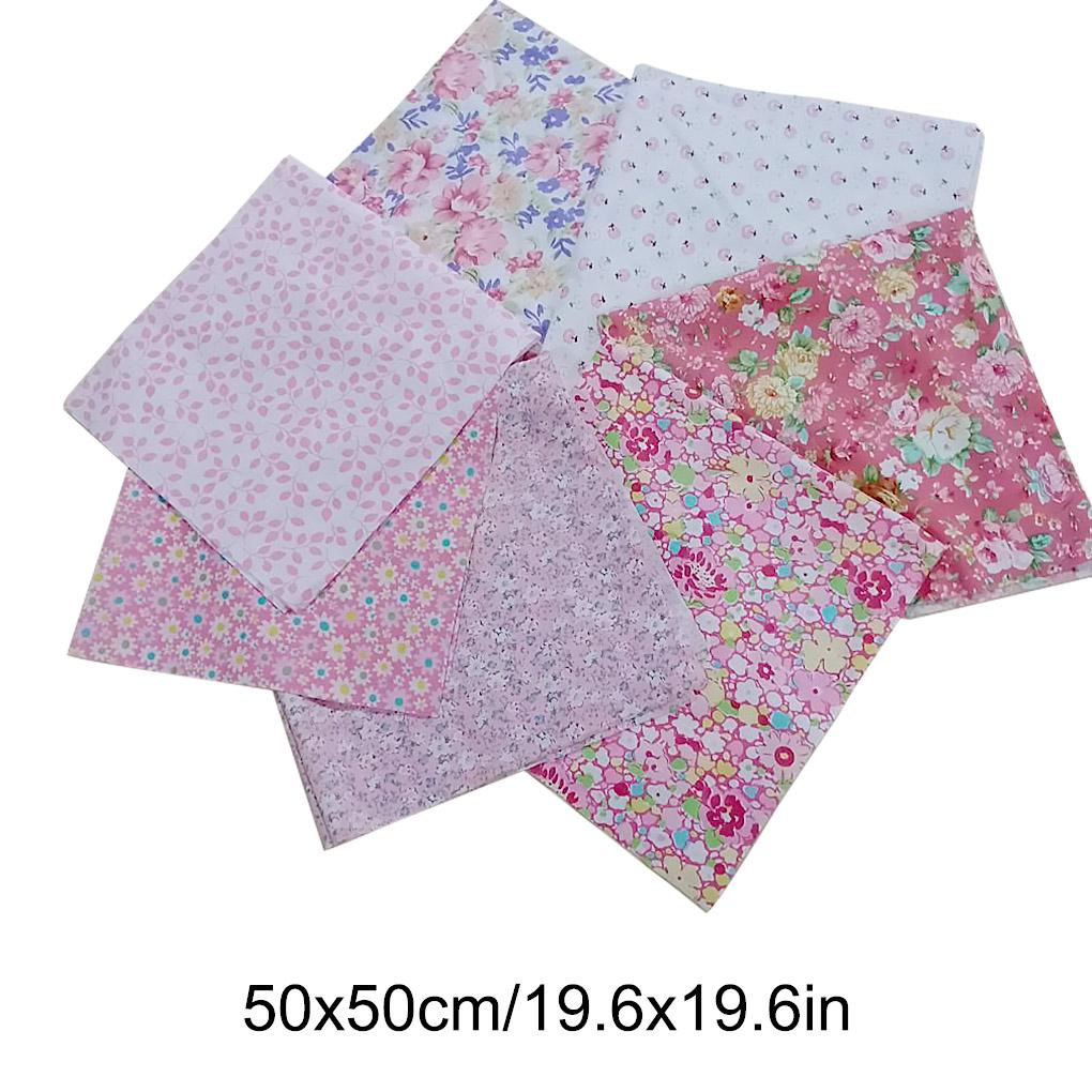 7 Pieces Cotton Fabric Bag Sewing Floral Square Cloth Professional Tailor Needlework DIY Crafting Accessories