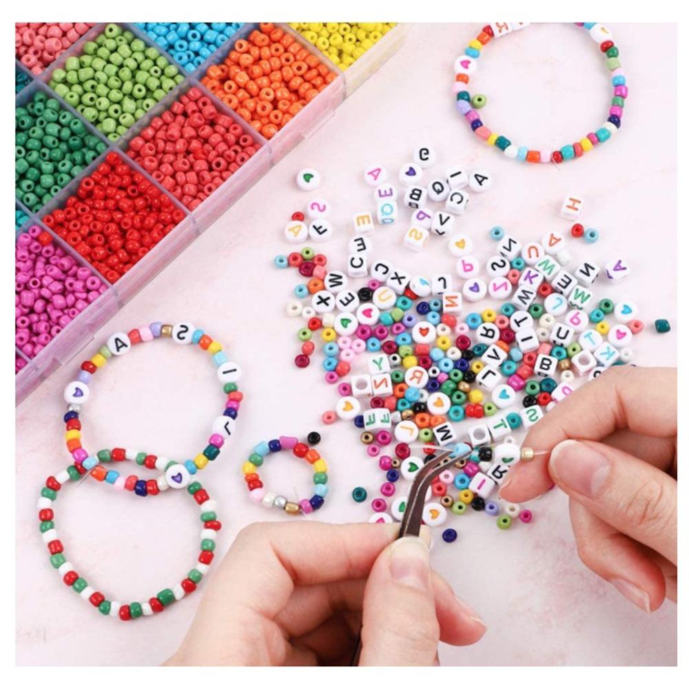 Aoresac Набор для изготовления браслетов из глиняных бусин/плоские круглые глиняные бусины диаметром 3-4 мм для изготовления ювелирных изделий с подвеской