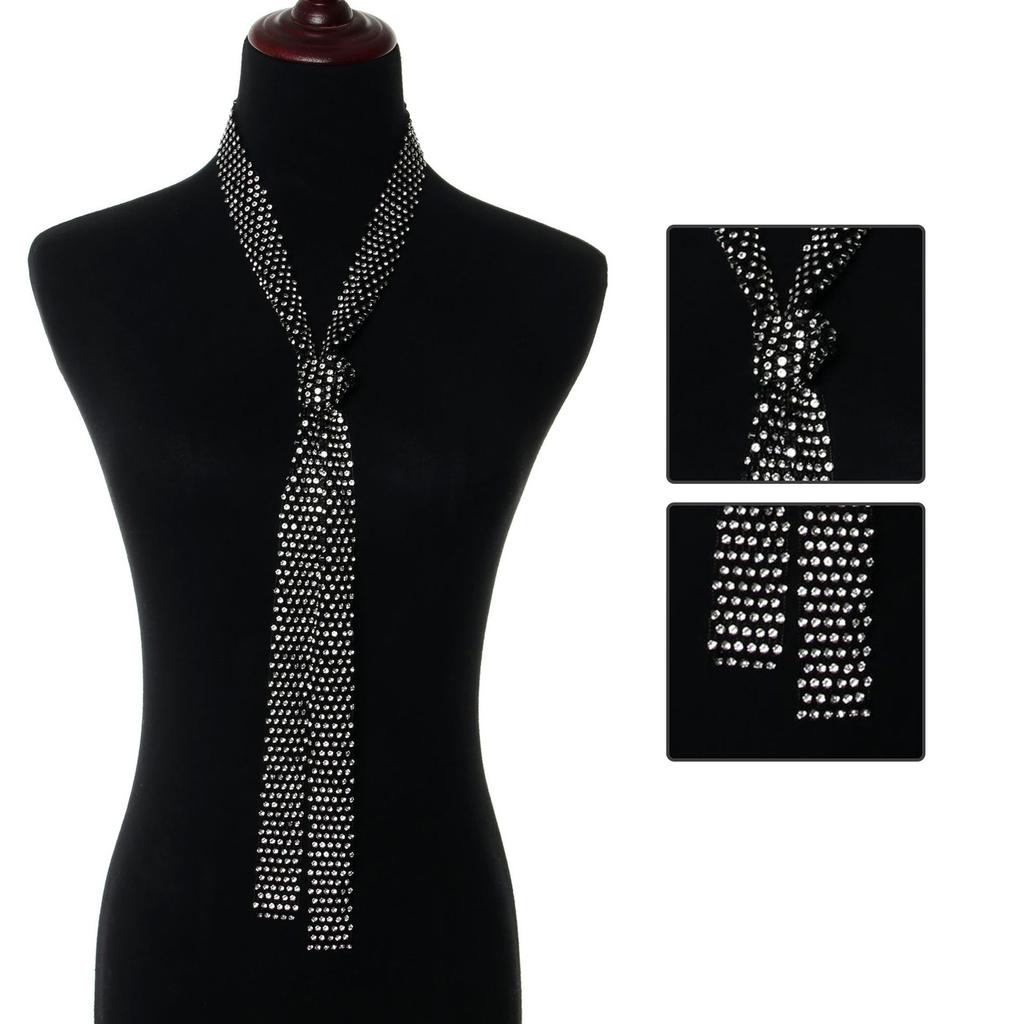 Sparkling Sequins Tie Fashion Unisex Rhinestones Bowtie Fashionable Neckwear for Costume Parties and Carnivals