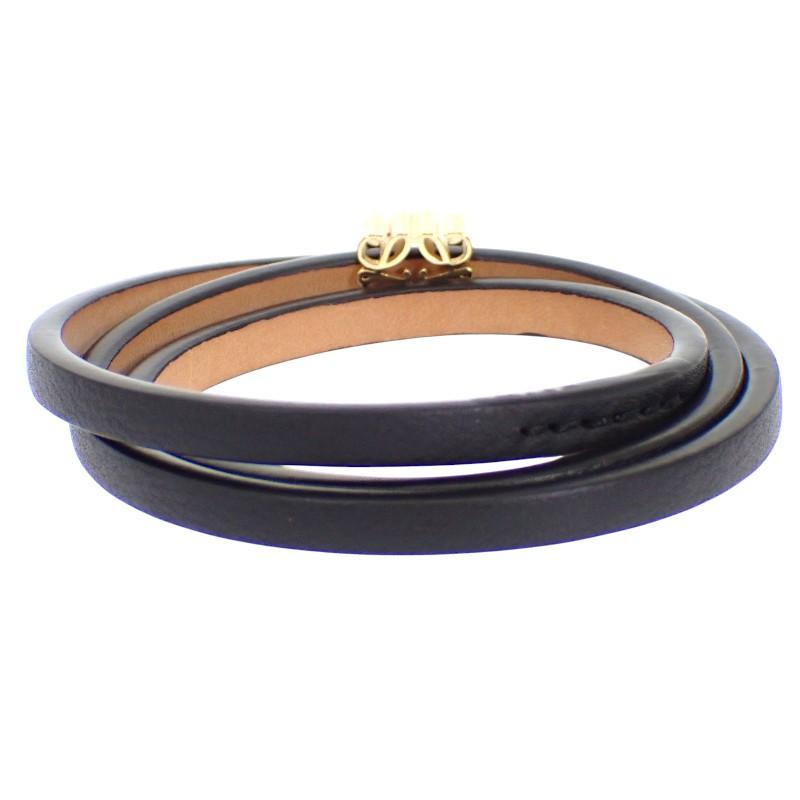 LOEWE  J242TWLX03 S bracelet black Calfskin/Brass Women