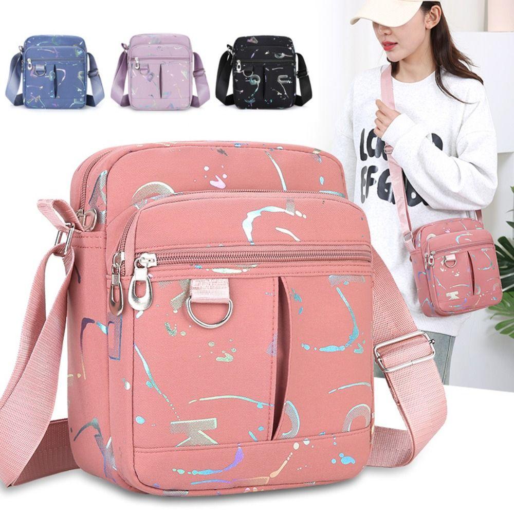 Нейлоновая сумка через плечо с принтом и несколькими карманами, легкая повседневная сумка через плечо, подарок на День матери