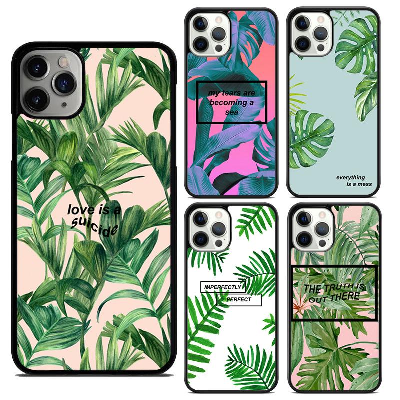 Мягкий чехол для телефона с пальмами и растениями для iPhone 14 XR X XS Max 5S 6S 7 8 Plus SE 2020 11 12 13 Pro Max, мини-чехол для телефона