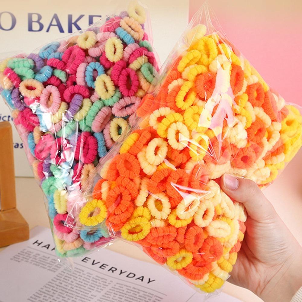500pcs High Elastic Basic Hair Rope Set Seamless Colorful Hair Tie Cute Rubber Band  Girl