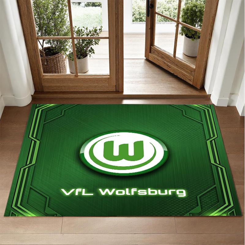 VfL Wolfsburg FC Design Crystal Velvet Rug Soft Decorative Mat for Bedroom Entrance