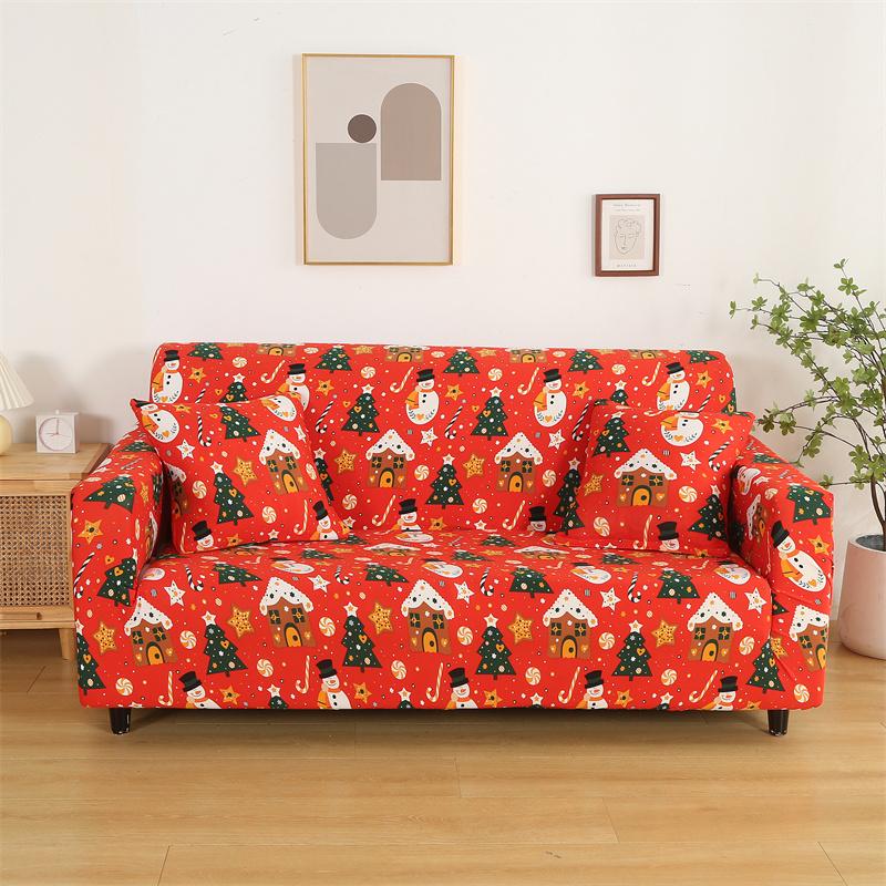 Рождественские эластичные чехлы для дивана для гостиной Funda Sofa Чехол для дивана Защитник для кресла Универсальные накидки на диван Рождественский домашний декор