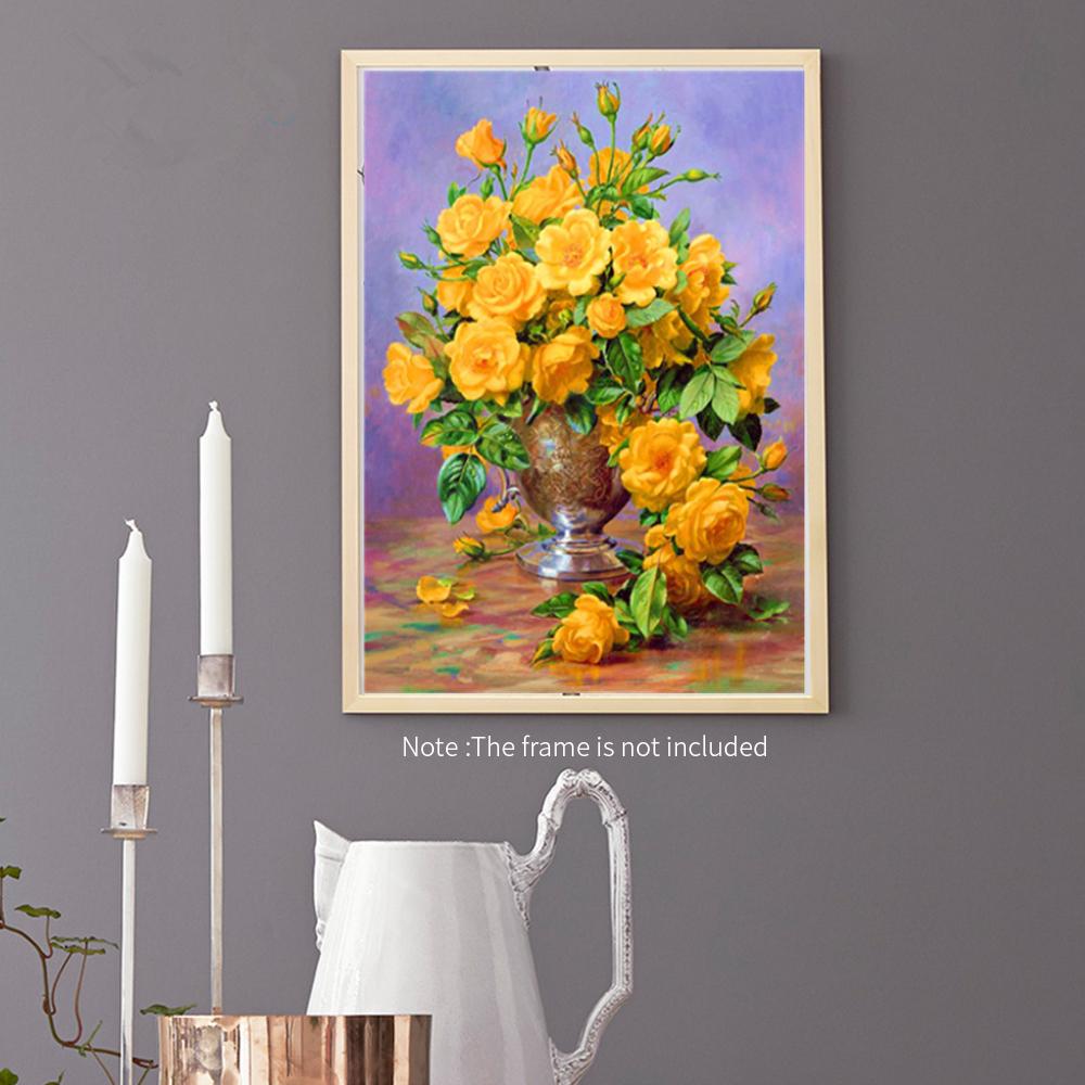 12* 16 inches/30* 40cm DIY 5D Diamond Painting Kit Flower Resin Rhinestone Mosaic Embroidery Cross Stitch Craft Home Wall Decor