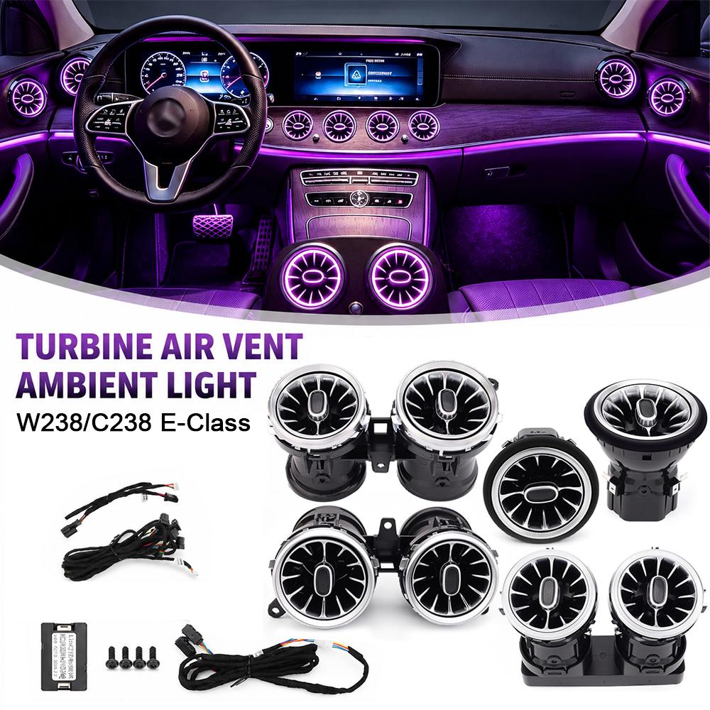 For Mercedes Benz C238 W238 E-Class Coupe Accessories Air Vents LED Ambient Light Car Interior Decoration Atmosphere RGB 64Color Neon Lights 4