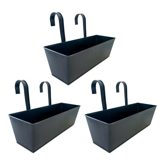 Подвесной цветочный горшок Yousheng, прямоугольный, с перилами, с дренажным отверстием, 16-дюймовый ящик для цветов с крючками для балкона, крыльца или террасы, травы, цветы