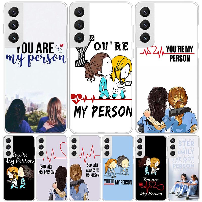 Greys Anatomy Person Case Phone Cover for Samsung Galaxy S24 S25 Ultra S23 Plus S22 + S21 S20 FE S10 S25Plus Trend Fundas S24 Ul