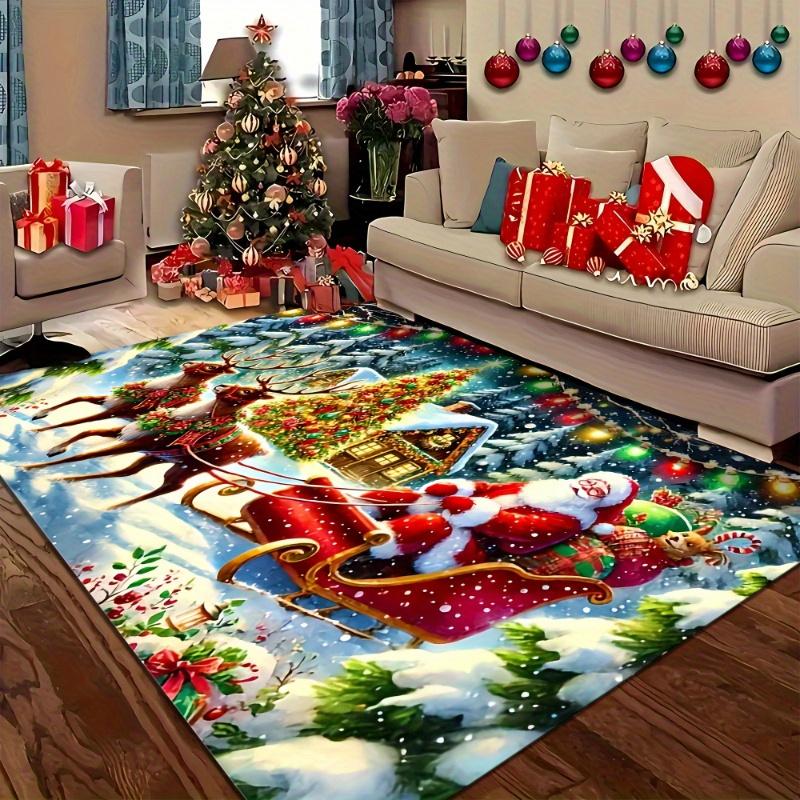 Classic Nutcracker Soldier Printed Large Carpet Christmas Bedside Rug Soft Polyester Holiday Floor Mat New Year Gift