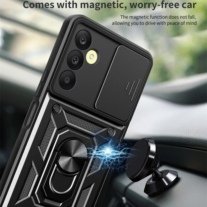Armor Case For Samsung Galaxy S24 S23 S22 S21 S20 Ultra A15 A25 A35 A55 5G A05 A05S A14 A24 A34 A54 A13 A33 Cover Ring Magnetic Holder Coque Funda