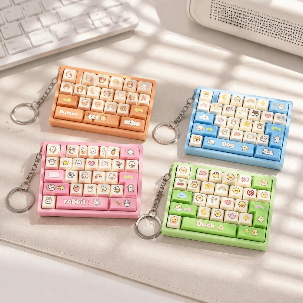 Cute Design Decompression Button Toy Creative Style Keyboard Keychain Popular Pendant