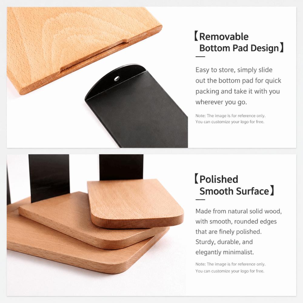 Detachable Wooden Bookends Anti-Slip Book Holders Minimalist Wood Book Stoppers  School Office