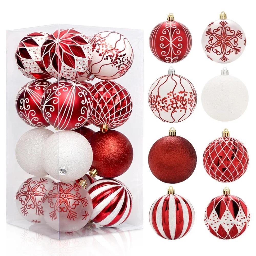 16 шт. 8 см гальванизированные рождественские подвесные шары Merry Xmas Tree Decor Happy New Year Decoration