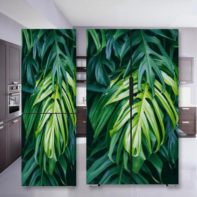 Наклейка на холодильник с кофе, дверная крышка, ПВХ, обои на холодильник, виниловая самоклеящаяся съемная наклейка на стену для замораживания, домашний декор