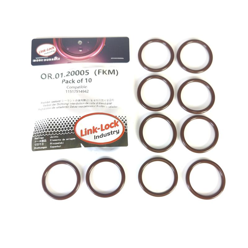 10PCS FKM Viton OR.01.20005 Engine coolant Pipe/Water Hose O-Ring 11517514942 for BMW N51 N52 N53 N45 N46