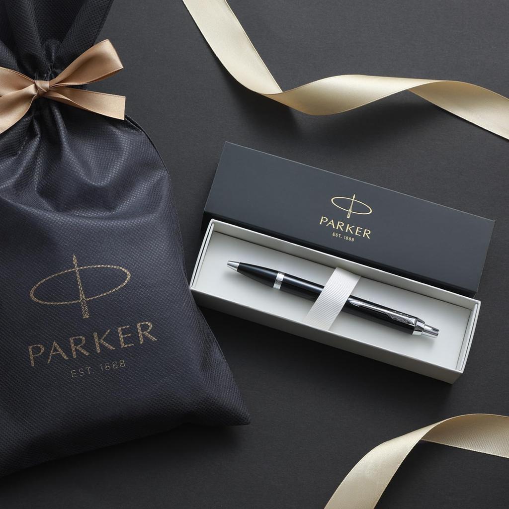 Шариковая ручка PARKER IM Black CT Medium Point Упаковочный пакет с логотипом бренда Подарочная коробка Роскошный официальный подлинный импортный продукт 1975636V3 На масляной основе