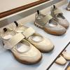 Обработка кастомизации~ Кожаные туфли Мэри Джейн на скрытой платформе, женские, 2025 новинка, повседневные балетки на липучке