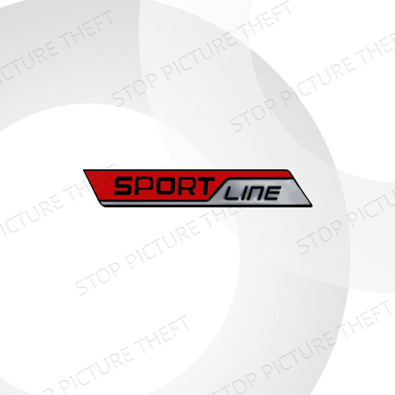 JBIW9 Metal Alloy Sport Line Logo Car Grille Badge Trunk Sticker Decoration Emblem For Skoda Fabia Octavia Citigo Rapid Kodiaq Karoq