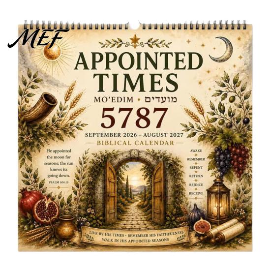 Feast Days Reference 2026-2027 Appointed Times Wall Calendar, Spiral Bound Scripture Illustrated Calendar with Monthly Biblical Dates Days,
