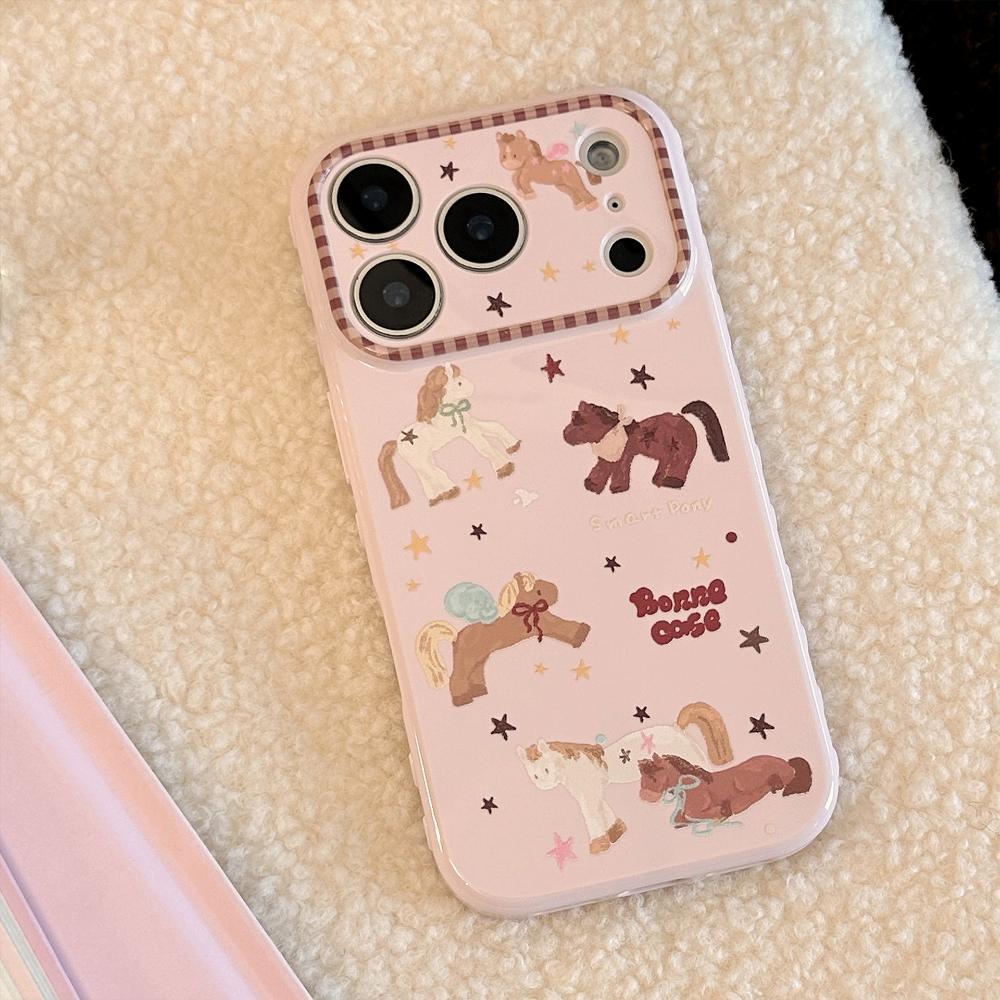 Милый Розовый Пони Чехол для Телефона для IPhone 16, IPhone 17 Pro Max и IPhone 14 с Цепочкой