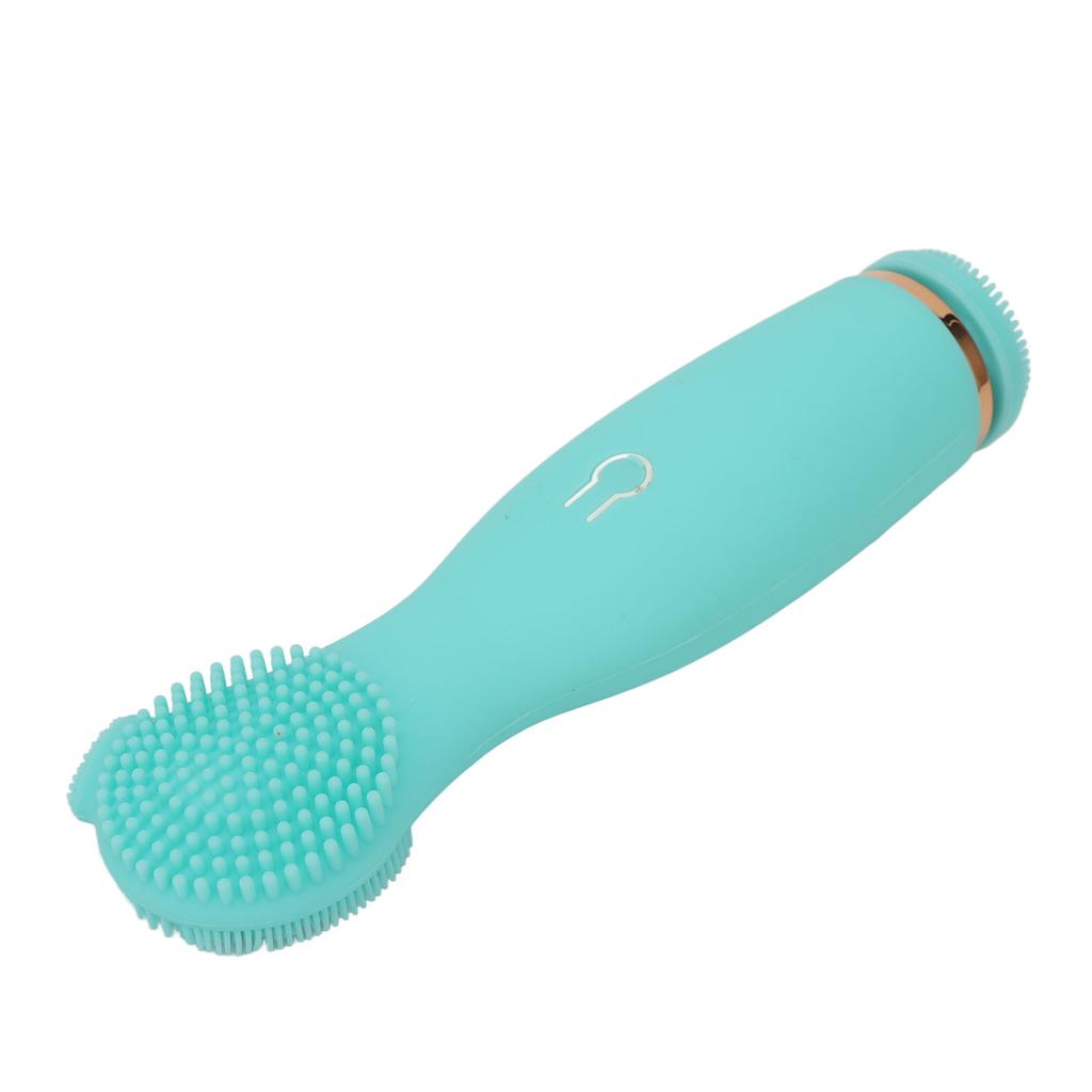 Electric Face Cleanser Brush Remove Blackheads Dead Skin Silicone Facial Cleansing Machine Green