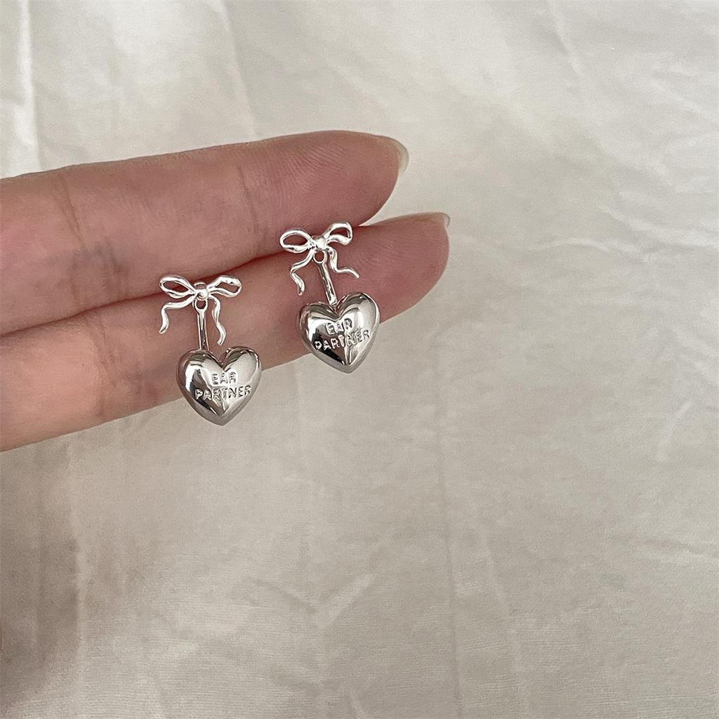 925 серебряные серьги-гвоздики Love, женские серьги-гвоздики с нишевым дизайном, элитные серьги-бантики, легкие, роскошные, простые, темпераментные серьги