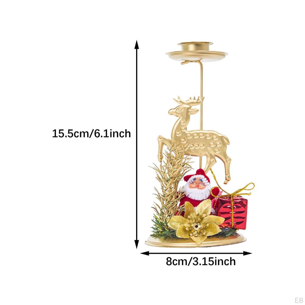 Christmas Candle Holder Candlestick Candelabra Iron Party Decor Hotel Holiday Table Decoration