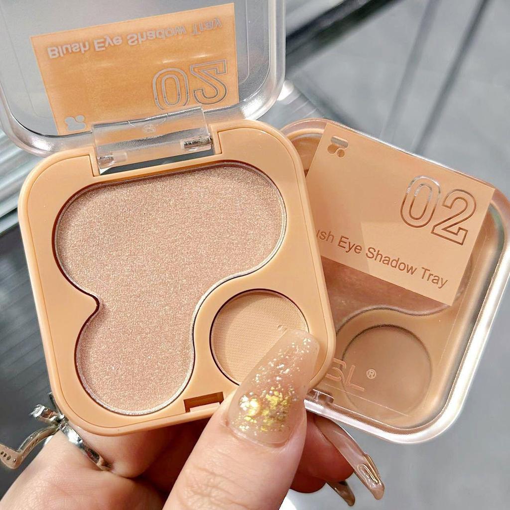 Палетка для макияжа в корейском стиле «Всё в одном»: Румяна, Хайлайтер и Тени для век с Улучшенным Матовым и Мерцающим Финишем.