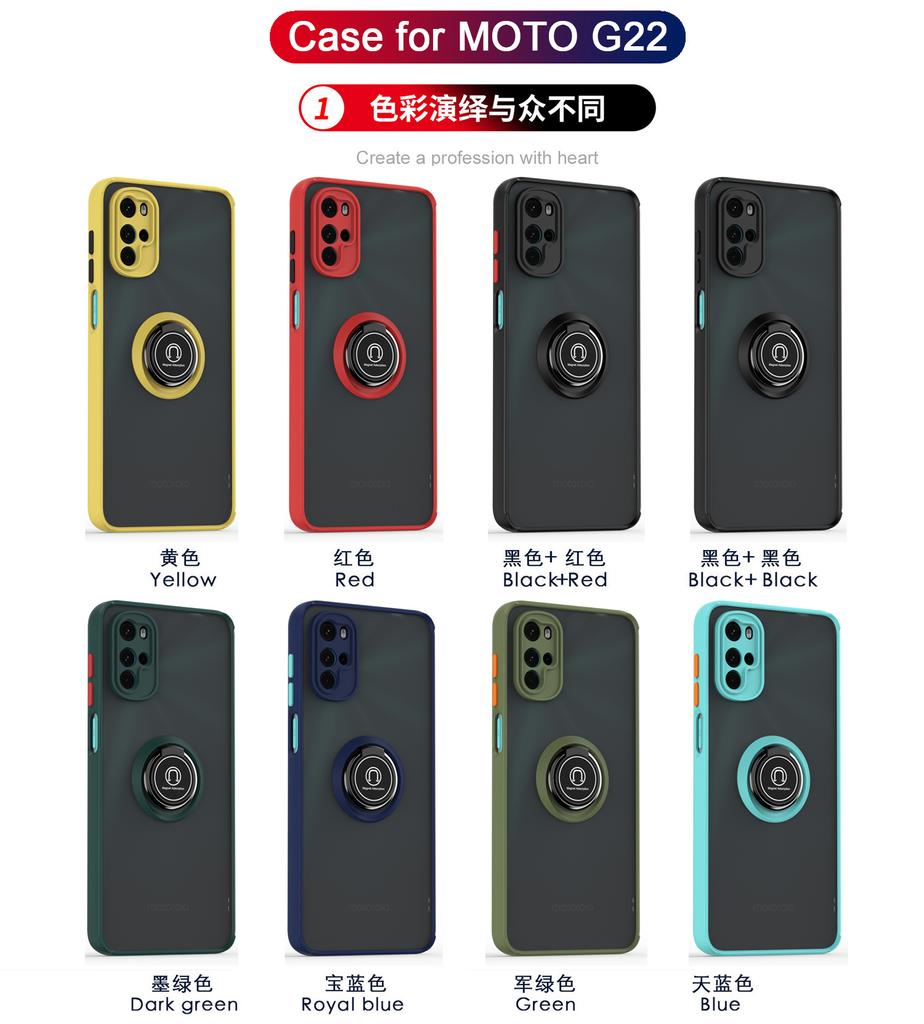 Для Motorola Moto G22 защита камеры Матовый противоударный чехол Акция чехол Магнитный кронштейн Кольцо-подставка Накладка Fundas