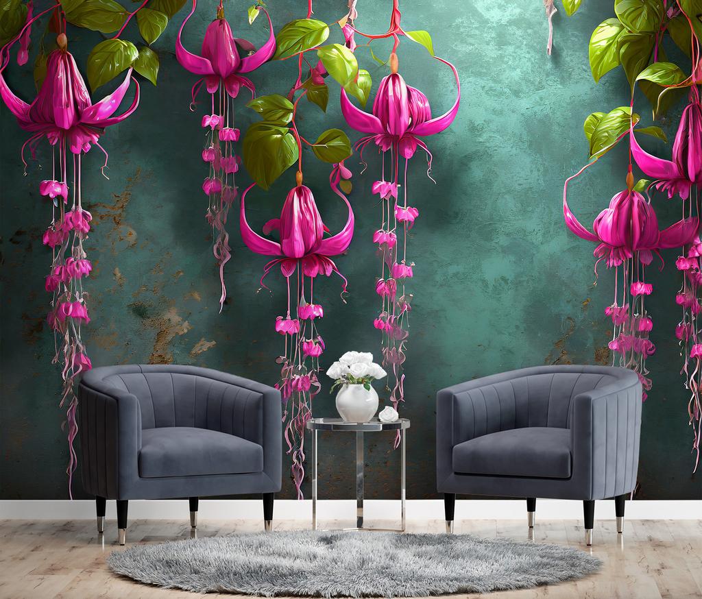 Wallpaper Hanging wisteria flowers