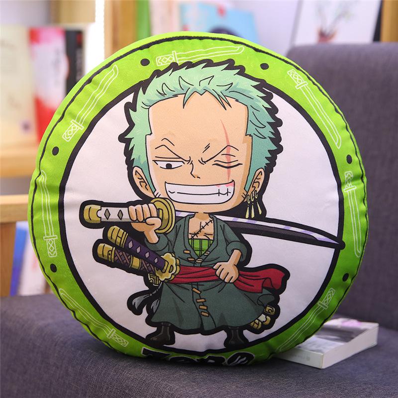 Новая круглая подушка One Piece Аниме Периферия Луффи Чоппер Двусторонняя печать Подушка для сна Подушка Декор для комнаты Дивана Подарок