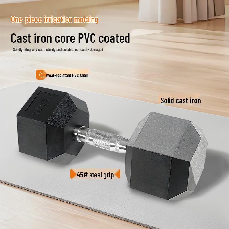 Juedong Rubber-Coated Hexagonal Dumbbell Set