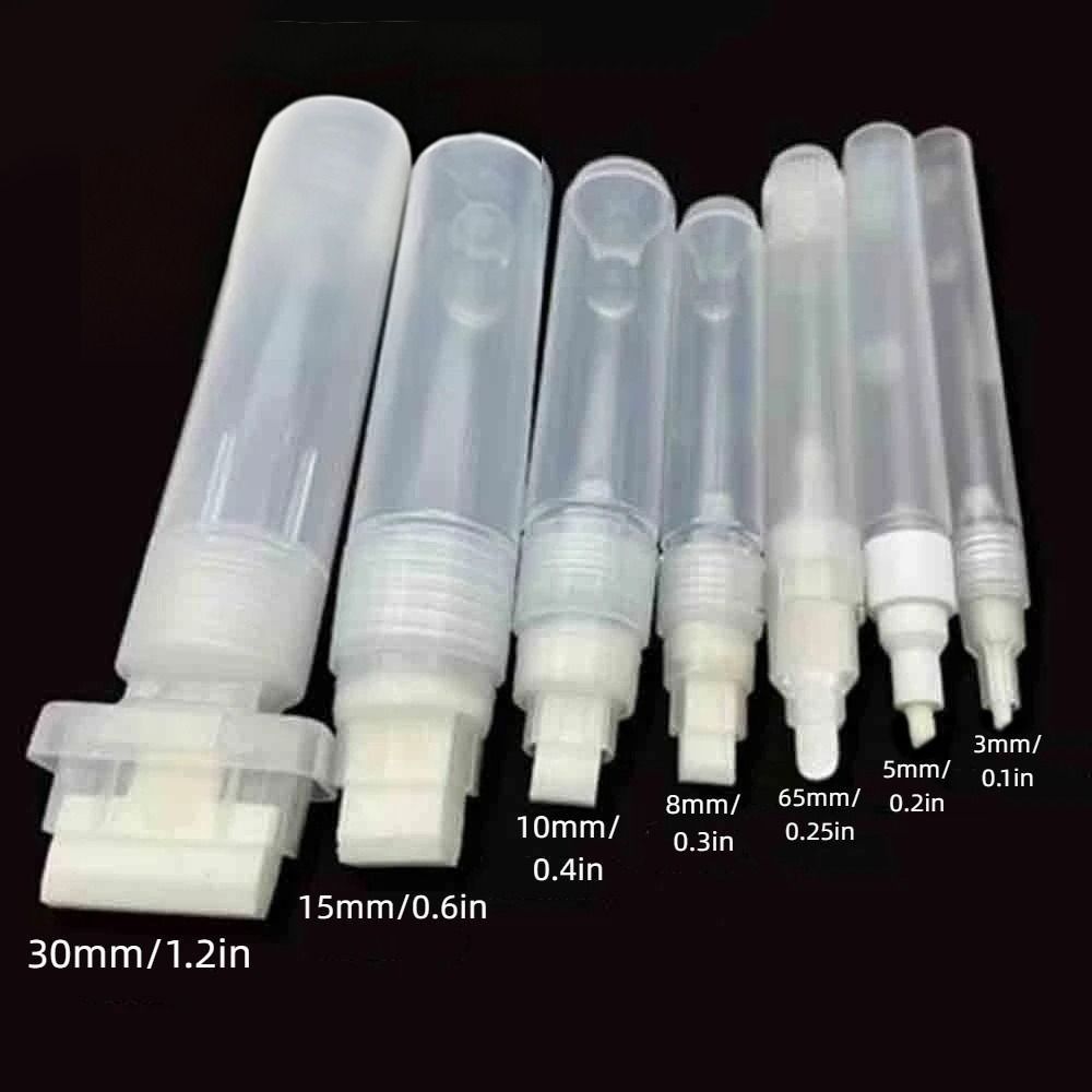 7Pcs Refillable Ink Liquid Graffiti Pen Round Tilted Flat Head Graffiti Pen Tube Stationery Use