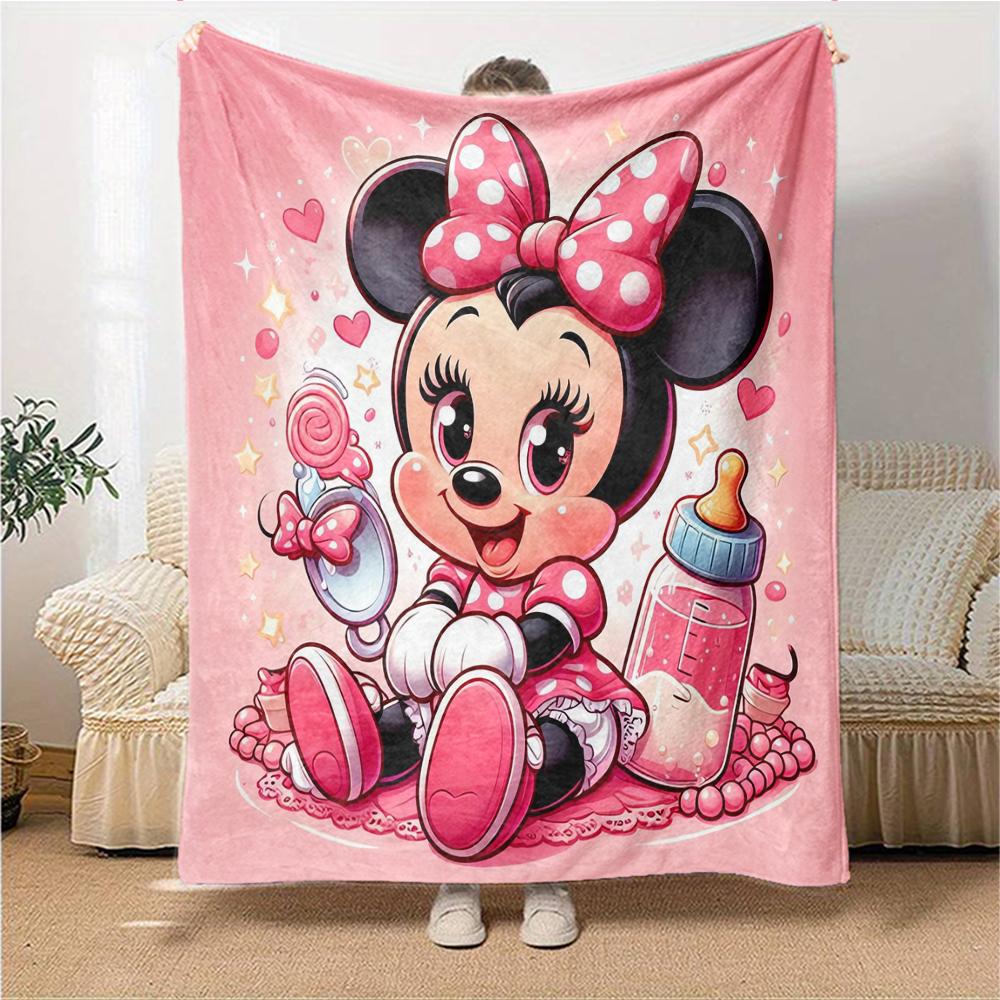 Baby Minnie Mouse Blanket Soft Throw Blanket For Home Bedroom Bed Sofa Travel Office Solid Christmas Blanket