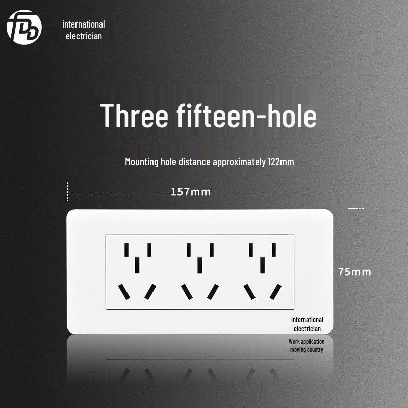International Electric 1-Gang 4-Way Wall Switch Panel with Triple Button for Bedside Lamp