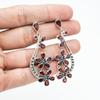 Серьги-подвески из стерлингового серебра 925 пробы с гранатами в виде цветов – Длинные серьги-капли ручной работы с красными драгоценными камнями для женщин, Эффектные свадебные серьги для женщин