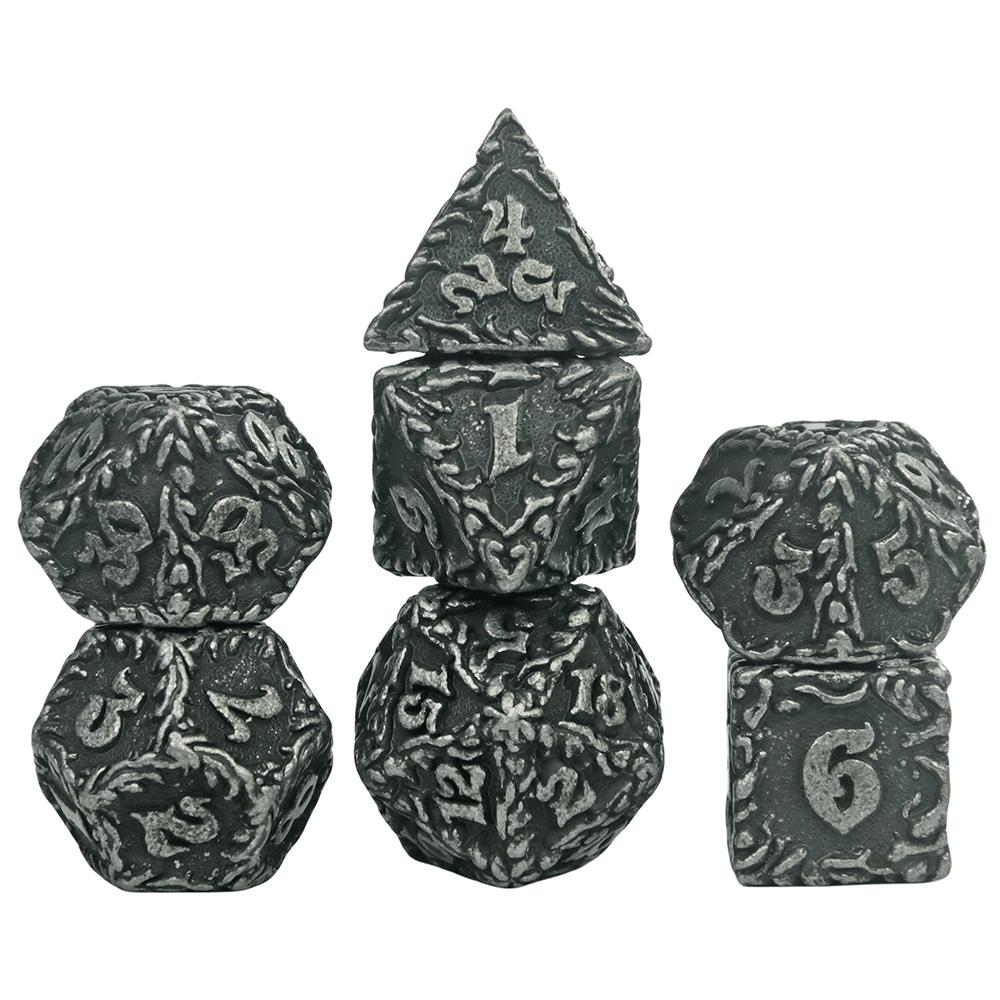 Металлические игральные кости 7 шт. Набор многогранных игральных костей DND для настольной игры DND Roll Playing, аксессуары для настольной игры