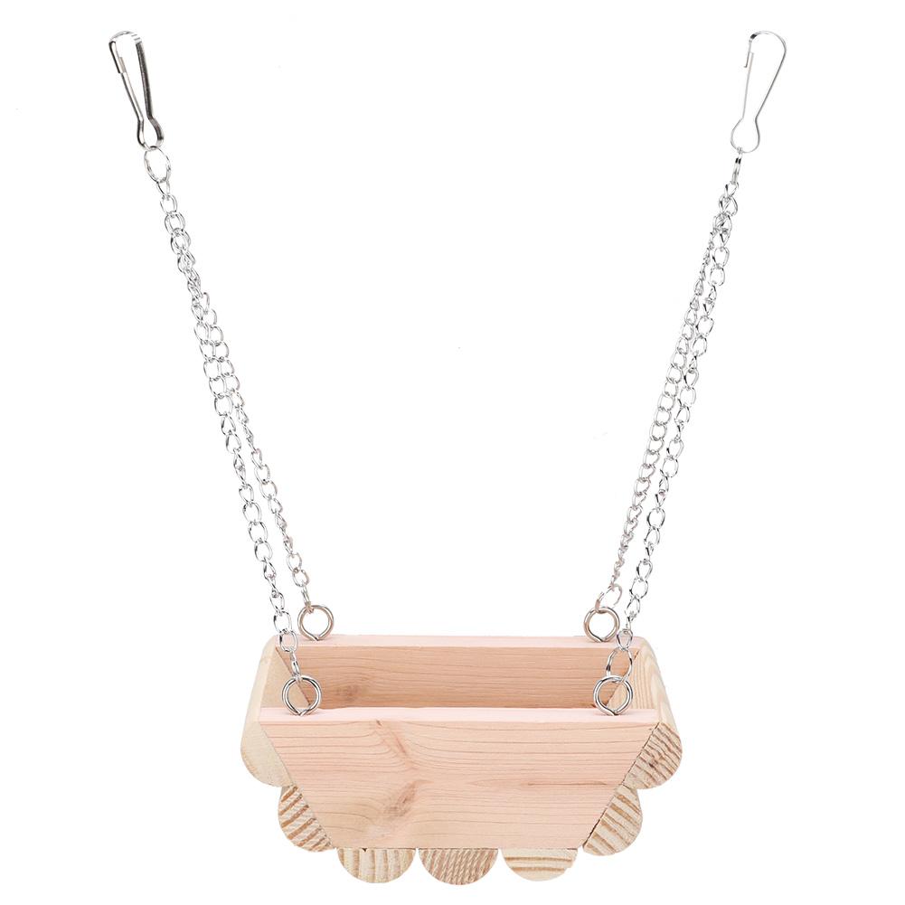 Деревянные качели для маленьких домашних животных, подвесная лодка, игрушка с цепью для хомяка, висящая на верхней части клетки