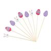 50/100Pcs Rabbit Egg Pattern Easter Disposable Bamboo Skewer Hamburger Topper Smooth Surface Food Toothpick Cocktail Picks