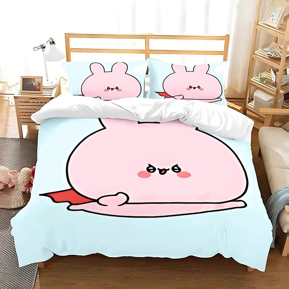 Спящий Милый Асамими Квадратный Пододеяльник Наволочка Постельное Белье Взрослый Мальчик Девочка Украшение Спальни Детский Подарок Односпальный Двуспальный Большой Размер