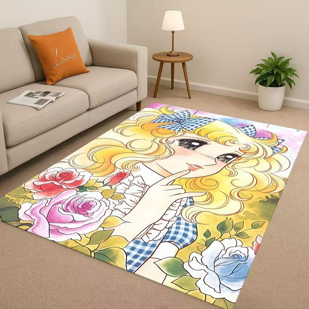 Retro Candy Candy Sweet Girl Cartoon Room Non-Slip Area Rug Soft Carpet for Bedroom Playroom Sofa,Easy Clean Home Decor Doormat
