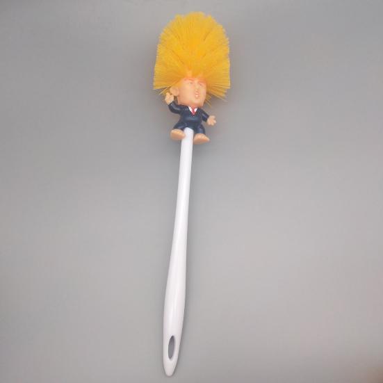 Щетка для ванной комнаты с комиксами Трампа, длинная ручка, необычная щетка для унитаза, функциональное чистящее средство для унитаза, веселый инструмент для уборки ванной комнаты