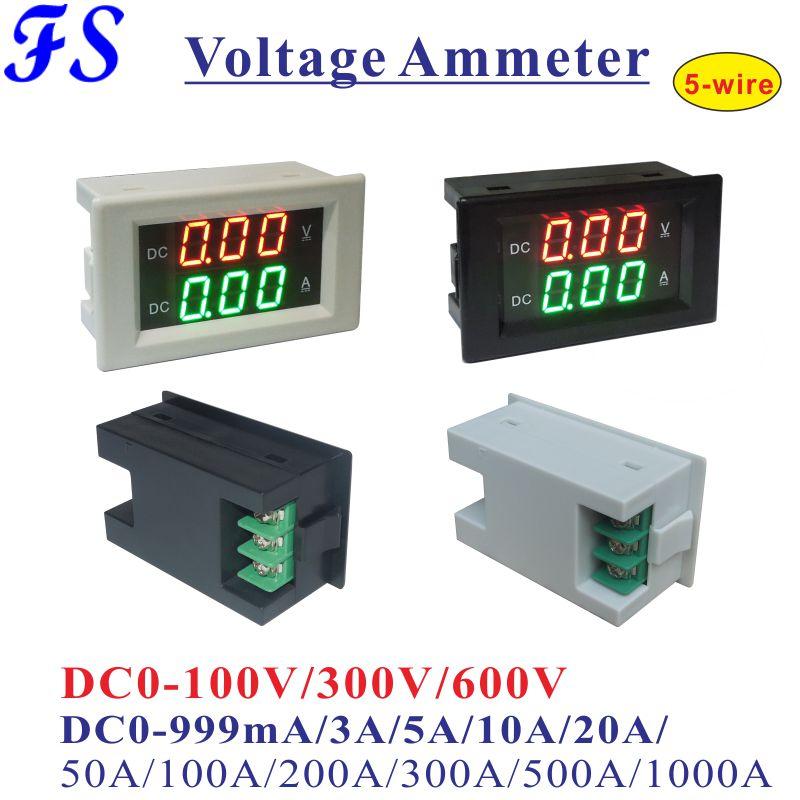 YB4835VA Цифровой вольтметр амперметр DC 0-100В 300В 600В Панельный ампер вольт напряжение ток метр 10А 20А 50А 100А 200А 300А 500А