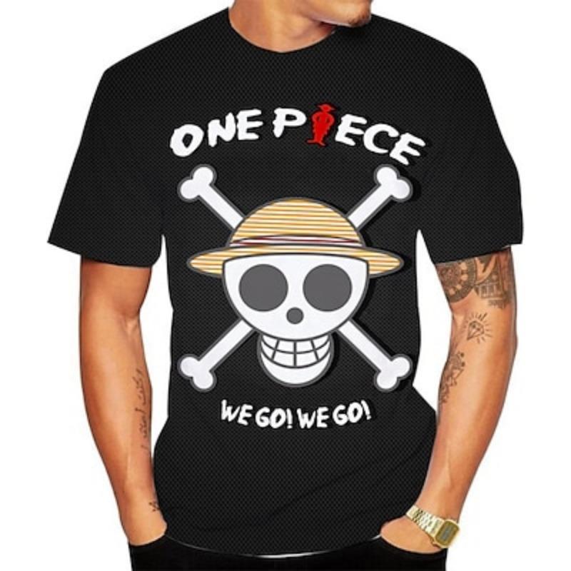 One Piece Monkey D. Luffy T-shirt Anime Cartoon Anime 3D 3D Harajuku Graphic For Couple's Men's Women's Adults' Back To School 3D Print