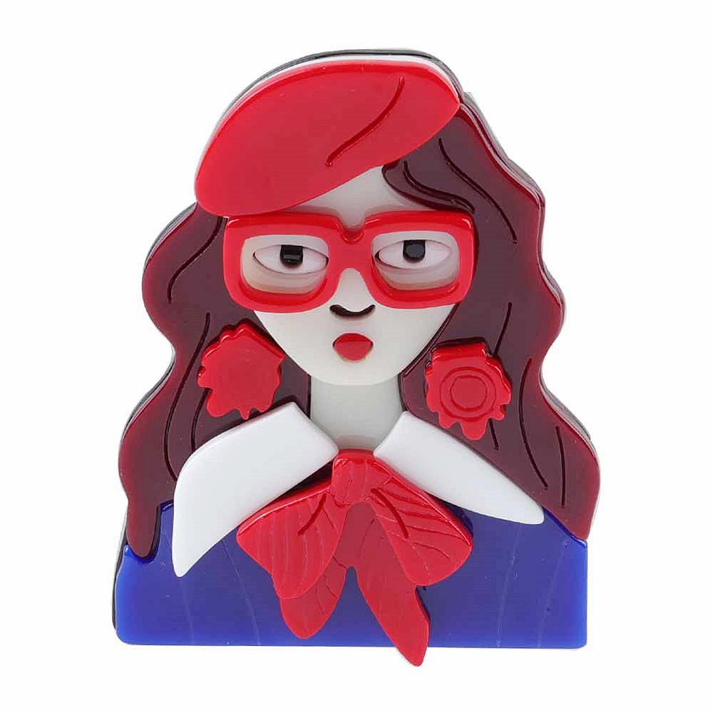 New Fashion Creative Fairy Girl Holding Rabbit Acrylic Brooches For Women Cartoon Cute Badge Brooch Pins Party Jewelry Gift