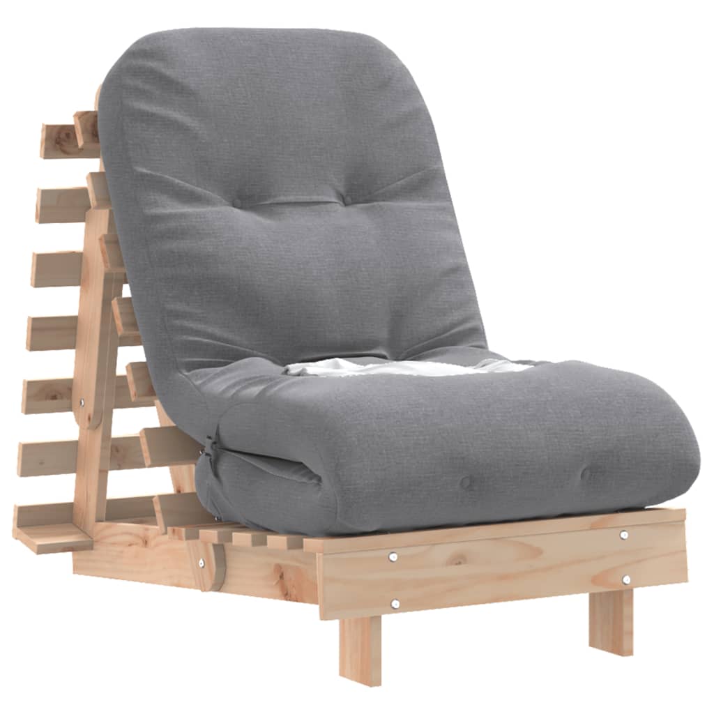 Sofa Rozkładana Typu Futon, Z Materacem, 60X206X11 Cm, Sosnowa
