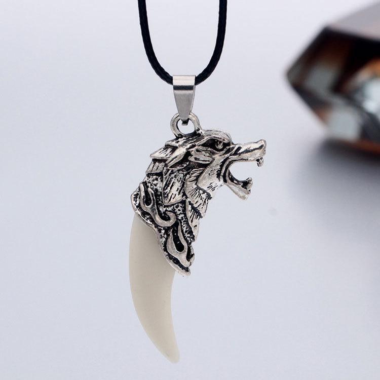 Классический кулон «Волчий клык» от У Цзина: Мужское ожерелье «Волчий тотем», модная корейская версия