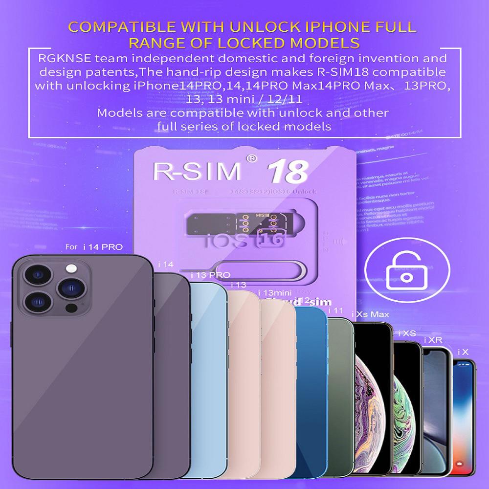 R-SIM18 RSIM 18 Nano Карта Разблокировки Для iPhone 14 Plus 13 12 11 Pro Max X XR IOS 16