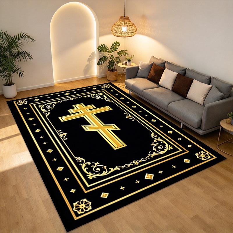 Cross Living Room Nonslip Area Rug Soft Carpet For Bedroom Game Playroom Sofa Office Home Decor Doormat Christmas Gift C926112
